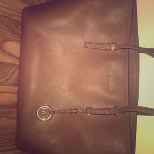 Michael Kors large tote. Light brown with gold.